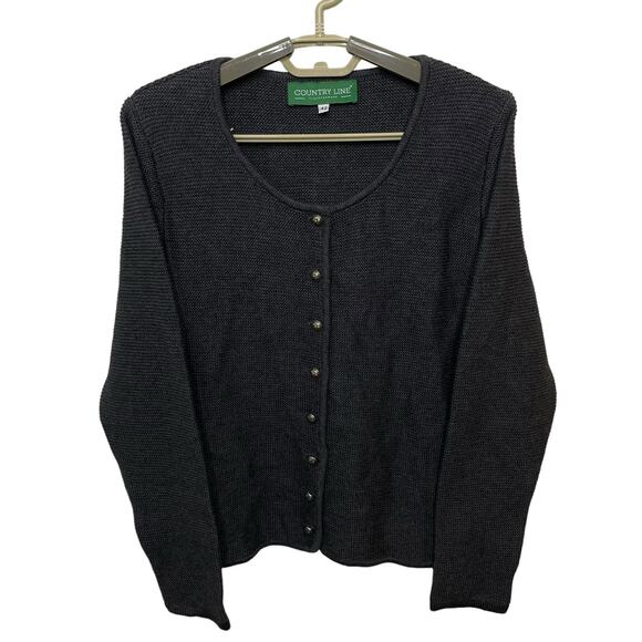NEW Country-Line Trachtenmode Austrian Dark Gray Cardigan Sweater US 6 EU 42 - Picture 4 of 12